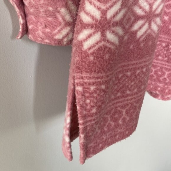 Vintage Great Lakes Country dusty pink snowflake polar fleece shacket top - Picture 6 of 9